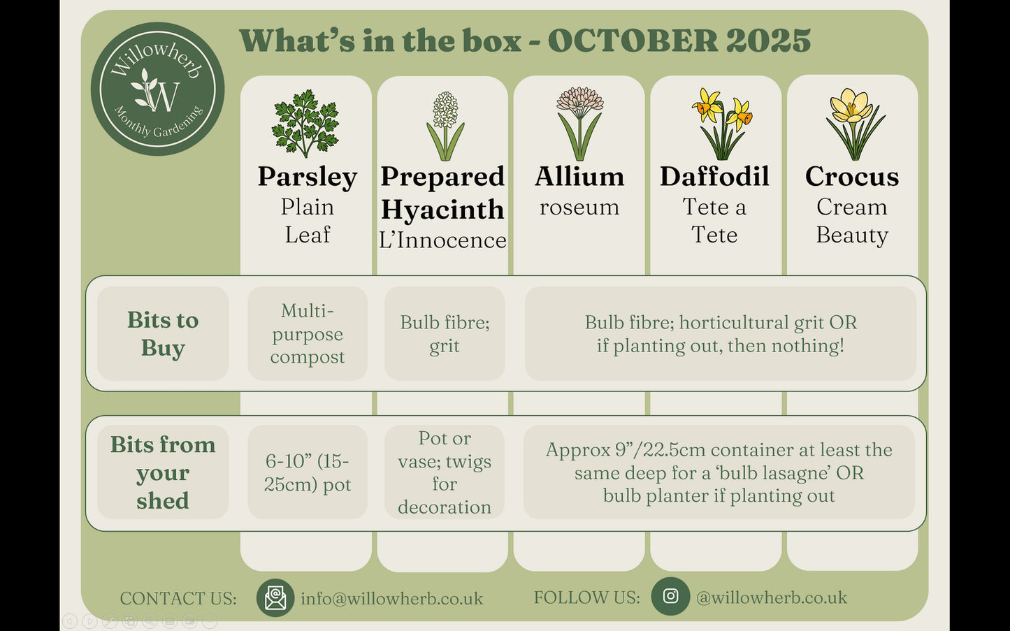 Willowherb Monthly Gardening Box - October
